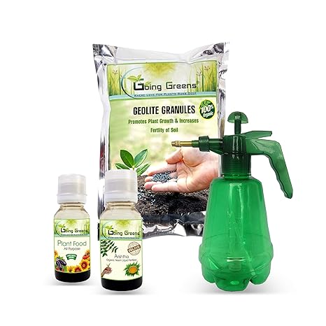 Garden Nutrient Kit (Combo of Geolite Granule Seaweed Fertilizer for Plant, Aritha Organic Neem Liquid Fertilizer, Plant Food Seaweed Liquid Fertilizer for Plant,Sprayer Pump)