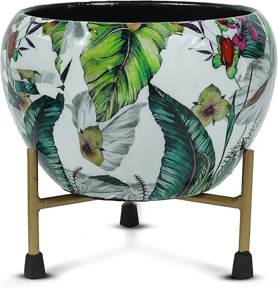 Round Shape Royal Fancy Design Matki with Iron Stand