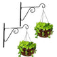 Metal Hanging Hooks, Holder for Indoor Outdoor Planters - Black - Pack of 2 (Wall mounting - 2)