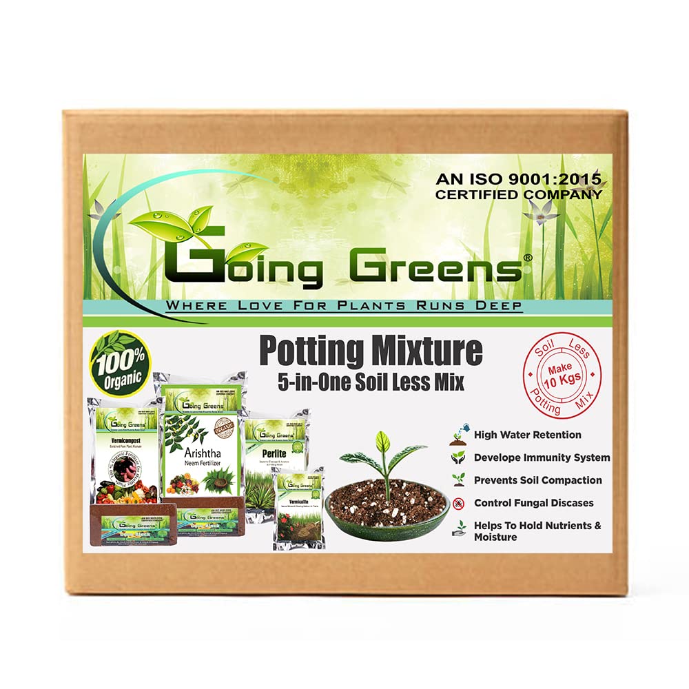 Make Your Own Potting Soil Kit [ Combo of Coco Peat Brick, Organic Vermicompost, Aristha Neem Fertilizer, Perlite & Vermiculite ]